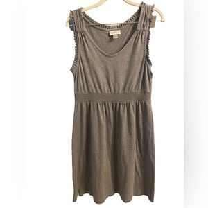 LOFT gray sleeveless dress, knee length, V-neck, size medium.